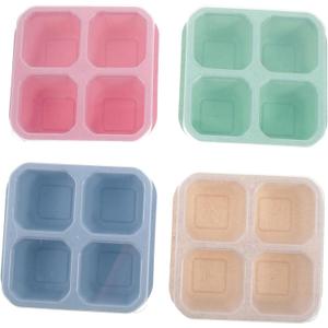 Luxshiny 4pcs Multi-grid Snack Serving Box Food-grade Dried Fruit and Snack Container Lid Compartments for Parties and Catering for Organizing and Treats