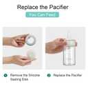 COMI Wide Neck Glass Breastmilk Collection n Storage Bottle, 4 Packs, 6oz with Screw Ring Sealing Disk; Re-markable Sealing Disc. BPA Free, Fits Breast Pumps & Nipples (2 Gray Lids + 2 Pink Lids)