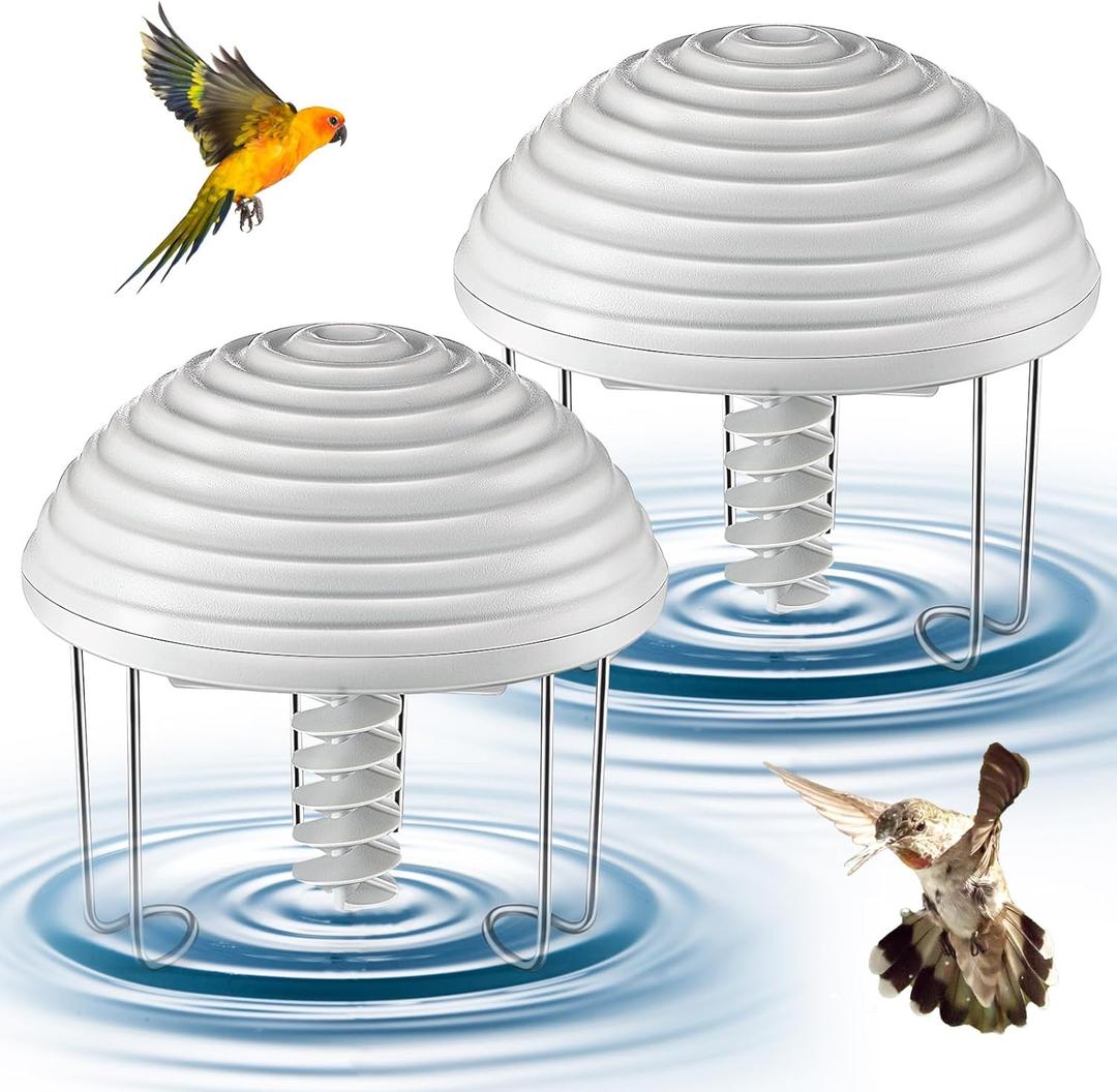 Water Agitator for Bird Bath, Battery Birdbath Water Circulator, Waterproof and Quiet, Energy Saving Bird Bathtub Mixer for Patio Garden Pond Decoration(Grey,2 Pack) (Gray)