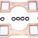 2 Pcs Copper Header Exhaust Gaskets Rectangle Port Fits for Ford Small Block SBF 289 302 351W