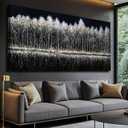 WINKAILIN Black and White Poster Prints Forest Decorative Pictures 29"x58" Canvas Wall Art for Bedroom Home Decorations for Living Room