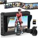 Bicycle Rear View Camera with Loop Recording, 4.3'' 1080P Sunshade Monitor &110 Wide Angle, 8000mAh Battery, 64GB TF Card, Compatible with Bicycle, Mountain, Road Bike