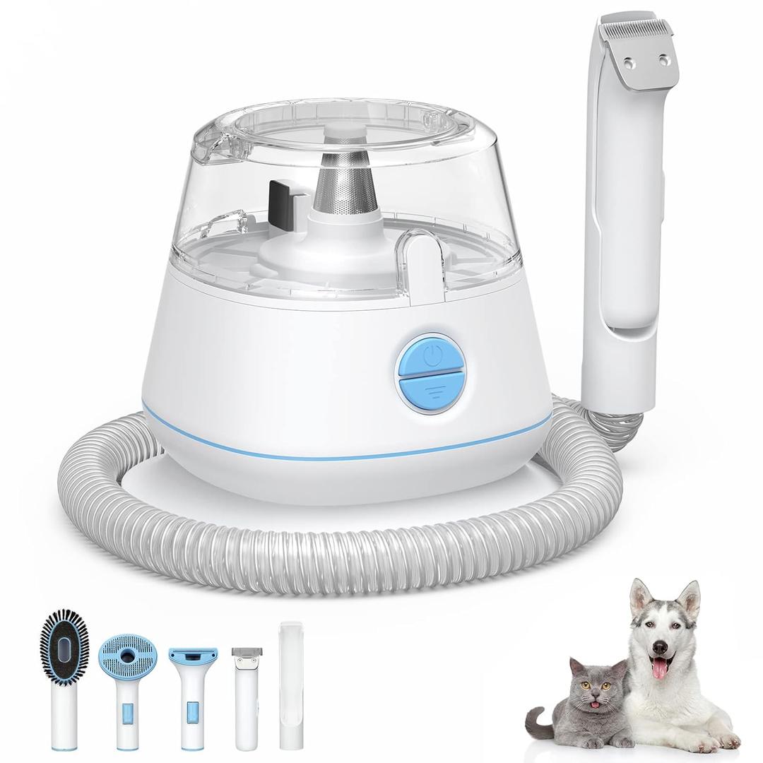 5-in-1 Pet Vacuum Kit for Shedding Grooming & Vacuum Suction 99% Pet Hair, Professional Low Noise Dog Grooming Vacuum with 3 Mode Powerful Suction, 5 Tools Pet Grooming Kit for Dog, Cat 5-in-1 Pet Vacuum Kit for Shedding Grooming & Vacuum Suction 99% Pet Hair, Professional Low Noise Dog Grooming Vacuum with 3 Mode Powerful Suction, 5 Tools Pet Grooming Kit for Dog, Cat