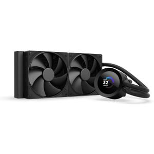NZXT Kraken Plus 240  AIO CPU Liquid Cooler  240mm Radiator  2 x F120P Fans  Customizable 1.54" Square LCD  AMD AM5, AM4  Intel LGA 1851/1700, 1200/115X  Black