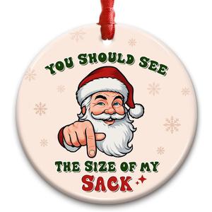 3 x CHOANG Funny Santa Christmas Ornament 2025 - Hilarious Office Prank Gift, White Elephant Exchange Idea, Secret Santa Present for Men & Women, Quirky Holiday Tree Decoration for Friends