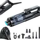 Car Vacuum Cleaner, Cordless Handheld 17000PA, 2-in-1 Vacuum and Air Pump, Rechargeable with Type-C, for Car Detailing and Pet Hair (Black)