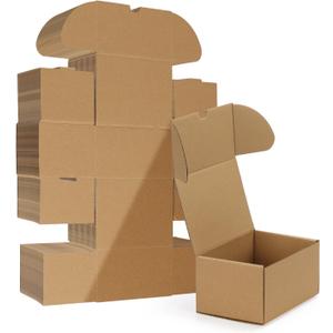 HORLIMER 6x4x3 inches Shipping Boxes Set of 40, Brown Corrugated Cardboard Box for Mailing, Packaging, Small Business