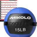 Mikolo Medicine Ball, Wall Ball,Soft Medicine Ball Set,Slam Ball for Core Training, Strength Workouts -Multi-Weight 10lbs 20lbs Exercise Balls for Home Gym, Functional Fitness (15LB)