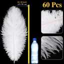 XunYee 60 Pcs Large Natural Ostrich Feathers Plumes Bulk for Centerpiece 18-20 Inch (45-50 Cm) Feathers for DIY Crafts Christmas Wedding Masquerade Party Decorations(White)