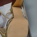 MERUMOTE Women's Open Toe Chunky High Heels Ankle Strap Platform Pump Shoes Buckle Party Sandals (9, Gold Matte)