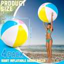 27 Inch Rainbow Beach Balls Giant Inflatable Large Pool Beach Balls Inflatable Swimming Pool Toys for Summer Water Games(4 Pcs)