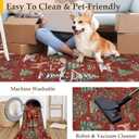 Christmas 3x5 Red Area Rug Santa Xmas Tree Holiday Decor Entryway Doormat Washable Non Slip Soft Low Pile Lightweight Mat for Living Room Bedroom Dining Room Bathroom