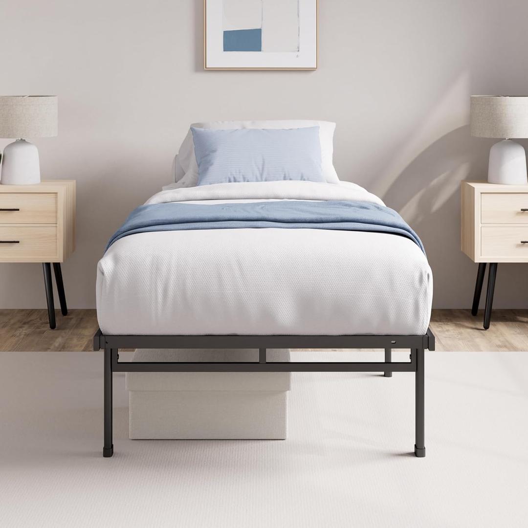 ZINUS Justin 14 Inch Easy to Assemble Mattress Foundation, Steel Support, No Box Spring Needed, Twin (Black)