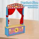 Wooden Puppet Theater, Puppet Theater with Curtains for Tabletop Drama Performance, Role-Playing,Great for Shows, Events, Education and Pretend Play, Portable