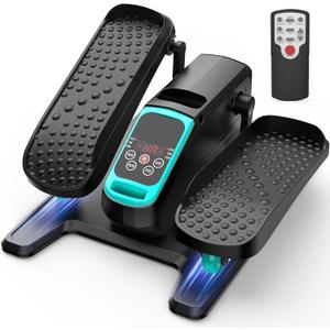VIVURN Under Desk Elliptical Machine, Mini Motorized Ellipse Leg Exerciser While Sitting for Seniors, 12-Speed 4-Mode Low Impact Passive Motion Electric Pedal Exerciser+Non-Slip Mat for Home Office (Blue)