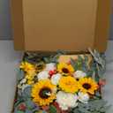 Artificial Flowers Rose Sunflower Combo Set, Real Touch Fake Rose Bouquets with Stems for Wedding Party DIY Centerpieces Floral Arrangements Home Decorations(Yellow, 1)