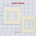 2 x ENERLITES Screwless Decorator Wall Plate Child Safe Outlet Cover, Size 2-Gang 4.68" H x 4.73" L, Unbreakable Polycarbonate Thermoplastic, SI8832-LA, Glossy, Light Almond