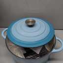 Cast Iron Dutch Oven 4.5 Quart Enameled Cast Iron Dutch Oven Pot with lid Heavy Duty Dutch Oven Dual Handles Porcelain Enameled Cast Iron Pot for Baking Braiser Cooking Family or Friends Gifts,Aqua (Teal)