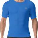 Roadbox Mens Compression Shirt Short Sleeve, 3 Pack Cool Dry Workout Base Layer Undershirts, Athletic T-Shirt for Gym Sports (Gray, M)