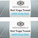 MOONSMILE 2 Pack Hot Yoga Mat Towels with Grip Dot,Yoga Mat Towels for Hot Yoga Non Slip,Soft Suede Microfiber Cover, Absorbent Pilates Exercise Accessories (Gray)