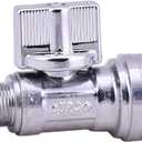 LD Valve-1/4 Turn Push-Fit Straight Stop Valve,1/2-in Push Fit Ptc x 3/8-in OD Compression Brass Straight Water Valve,Chrome Plated Str Supply Shut Off Valve for Faucet or Toilet Installation (2-Pack)