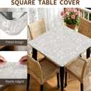 Square Fitted Table Cover with Elastic Edge Design Table Cover Waterproof Stain-Resistant Wipeable Table Cloth for Kitchen Dining Picnic Patio Outdoor Party Flowers 34X34 Inch