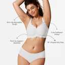 COCOMARTS Jelly Bras for Women No Underwire Scalloped Push Up Wireless Bralettes Seamless Soft Comfort Everyday Tshirt Bra (White, XXL)