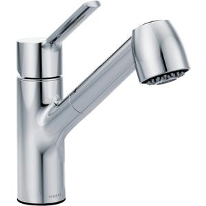 Moen Chrome Method One-Handle Pullout Modern Kitchen Faucet with Power Clean