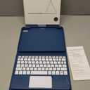 Harvopu Compatible for iPad 11th 10th Generation Case with Keyboard, Folio Cover with Pencil Holder, Multi-Touch Trackpad, 7 Color Backlit, Detachable Keyboard for iPad (A16) 11th/10th Gen (Navy Blue)