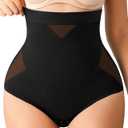 Nebility Tummy Control Shapewear Panties for Women - High-Waist Postpartum Shapewear Brief Body Shaper Girdle Butt Lift (XL, Black)