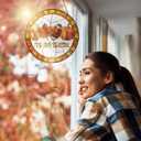 FLAGWIX Fall Decorations for Home - Stained Glass Window Hanging 8in - Autumn Sun Catchers Indoor Window, Fall Gifts for Women Men, Thanksgiving Decorations Sun Catcher, Thanksgiving Gifts for Mom Dad (Spice  tis Season)