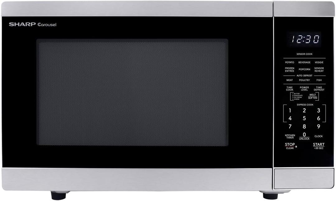 SHARP Countertop Microwave Oven with Removable 12.4" Carousel Turntable, 1100 Watt, 1.4 Cubic Feet, Stainless Steel