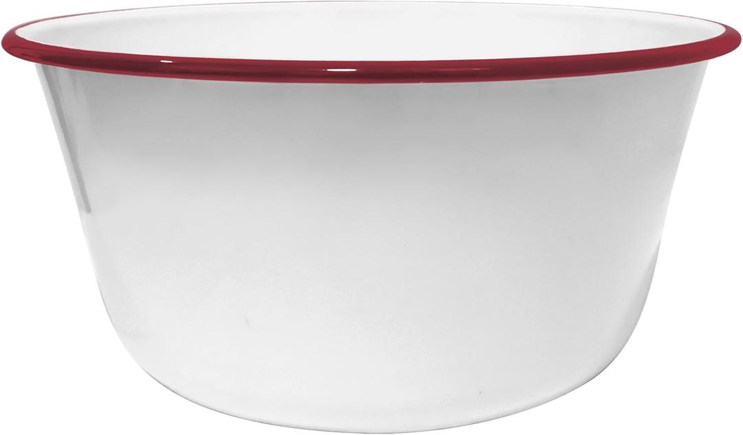 CWI Large Mixing Bowl for Kitchen - Vintage Metal Bowl for Kitchen, Camping, and Everyday Use - Chip-Resistant for Long-Lasting Durability