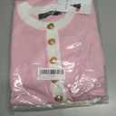 ZESICA Women's Fall Long Sleeve Bodycon Sweater Dress Crewneck Button Knit Color Block Party Mini Dresses (Pink, S)