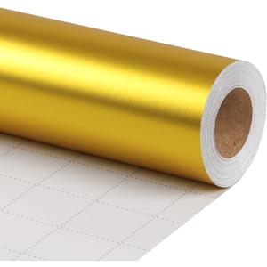 LaRibbons Gold Christmas Wrapping Paper, Solid Color Matte Metal Gift Paper Jumbo Roll - 30 Inch x 33 Feet, Gift Wrapping Paper for Xmas, Wedding, Birthday, Holiday Party
