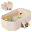 Orzbow Collapsible Baby Bathtub, Toddler Bathtub with Non-Slip Base, Portable Bath Tub for Kids Infant 12 Months+ Travel, Easy to Clean, Stable & Durable, Space-Saving, White