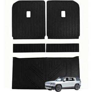 Priprilod Floor Mats Compatible with Rivian R1S 2022-2026 All Weather Protector TPE Floor Liners Custom Fit Car Mats Non-Slip