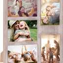 Farmhouse Picture Frame 5X7 Rustic Photos Frame 4X6 For Five Photos with Mat Wood Collage Frame for Wall Mounting or Tabletop Display