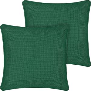 Pack of 2 Outdoor Throw Pillows 18x18 Inch, Water-Repellent & Fade Resistant Patio Pillows with Inserts, All Weather Decor for Patio Furniture Garden Couch Poolside, Green