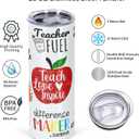 4 Pack Teacher Appreciation Gifts, Teacher Gifts from Student, Teacher Appreciation Week Gifts, 20 oz Skinny Teacher Tumbler for Teacher Week, Birthday, Back to School, Christmas