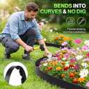 AHEONLAR Landscape Edging, 2" x 120' Garden Edging Border, Plastic Garden Edging with 140 Pcs Spikes, No Dig Landscape Edging Black Garden Border for Lawn, Yard and Flower Bed