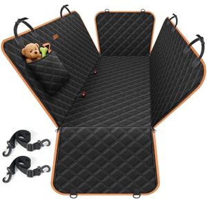 Lantoo Dog Seat Cover, Upgrade Large Back Seat Pet Seat Cover Hammock for Cars, Trucks, SUVs with Nonslip Backing, Side Flaps, Waterproof, Soft (Black)