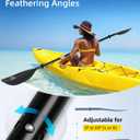 OCEANBROAD 4 Pieces Kayak Paddle 90.5in/ 230cm Alloy Shaft Floatable Kayak Oar for Kayaking Canoeing Boating, 1 Paddle, Black