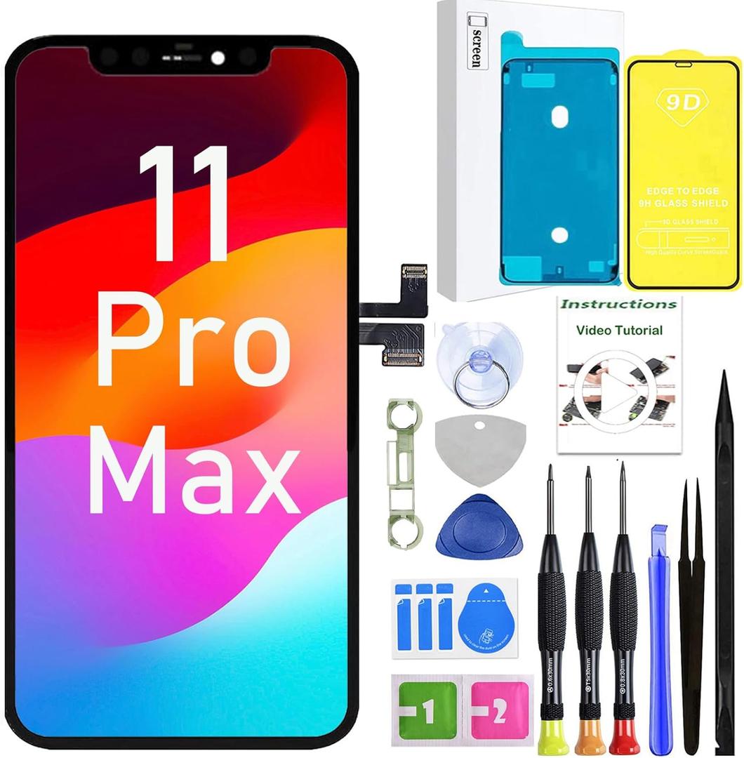 LEAFE for iPhone 11 Pro Max Screen Replacement,Full HD LCD 3D Touch Compatible with iPhone 11 Pro Max Screen Replacement 6.5 inch (Model A2161, A2218, A2220) with Repair Tools