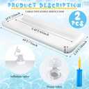 Halloscume Large Inflatable Serving Bar 72 x 30 x 5'' Inflatable Ice Serving Buffet Bar Inflatable Cooler Ice Buffet Salad Serving Trays with Drain Plug for Pool Outdoor Party Picnic(White,2 Pack)