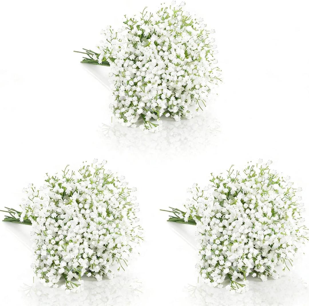 30 Pcs Baby's Breath Artificial Flowers Faux Gypsophila Bouquet DIY Floral Bouquets Arrangement for Wedding Centerpieces and Decorations