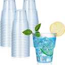 XUWAIDSGN 50 Pack Blue Plastic Ribbed Wine Glasses 14 oz Disposable Cocktail Martini Juice Coffee Drinking Tumblers Plastic Stackable Ripple Wedding Party Cups for Charcuterie Parties and Events