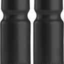 Bike Water Bottle Holder & Bottle Combo 2-Pack 22 oz Sports Squeeze Bottles with Pull Top Cap & Easy-Install Bike Cage Made in USA 50 Strong Brand