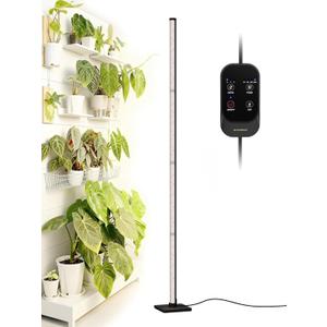 Vertical Grow Lights for Indoor Plants Full Spectrum 36W, 57 Inch Plant Lights for Seed Starting with Timer and 10 Level Dimmable Standing Plant Growing Lamp for Greenhouse with Hanging Accessories