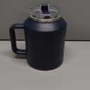 40oz Tumbler with Handle, Double Wall Vacuum Insulated Stainless Steel Tumbler, Leak Proof Water Bottle with Straw and Lid, Travel Mug Cup Keep Drinks Cold Hot (Dark Blue)